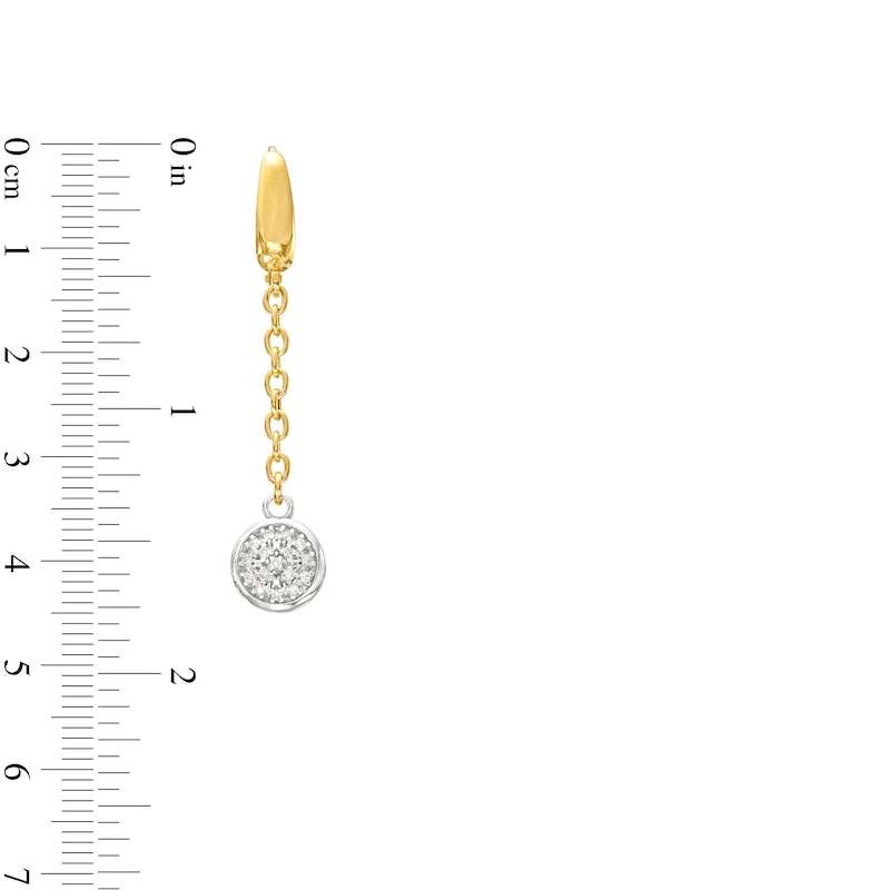 Main Image 3 of 0.40 CT. T.W. Multi-Diamond Rolo Chain Drop Earrings in 18K Two-Tone Gold