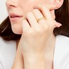 Peridot and White Lab-Created Sapphire Split Double Row Ring in 10K Gold