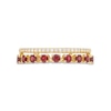 Thumbnail Image 3 of Garnet and White Lab-Created Sapphire Split Double Row Ring in 10K Gold