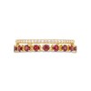 Garnet and White Lab-Created Sapphire Split Double Row Ring in 10K Gold