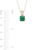 Thumbnail Image 3 of 7.0mm Asscher-Cut Lab-Created Emerald and White Lab-Created Sapphire "V" Pendant in 10K Gold