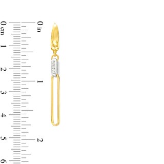0.04 CT. T.W. Diamond Paper Clip Drop Earrings in 14K Two-Tone Gold
