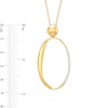 Thumbnail Image 4 of 0.085 CT. T.W. Diamond Oval Pendant in 18K Gold
