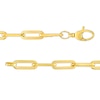 Thumbnail Image 2 of Italian Gold 0.25 CT. T.W. Diamond Paper Clip Chain Bracelet in 18K Two-Tone Gold - 7.5"