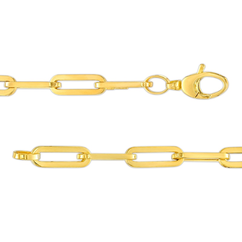 Main Image 3 of 0.25 CT. T.W. Diamond Paper Clip Chain Bracelet in 18K Two-Tone Gold - 7.5"