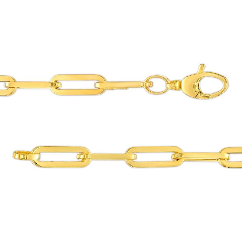 Italian Gold 0.25 CT. T.W. Diamond Paper Clip Chain Bracelet in 18K Two-Tone Gold - 7.5"