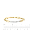 Thumbnail Image 3 of Italian Gold 0.25 CT. T.W. Diamond Paper Clip Chain Bracelet in 18K Two-Tone Gold - 7.5"