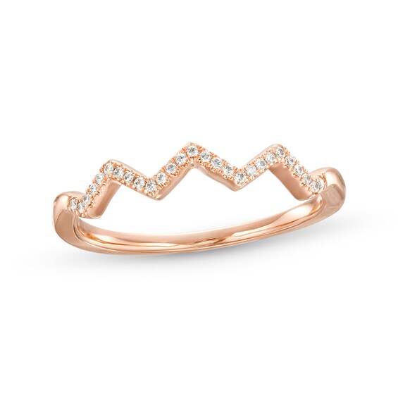 0.07 CT. T.W. Diamond Zig-Zag Anniversary Band in 10K Rose Gold
