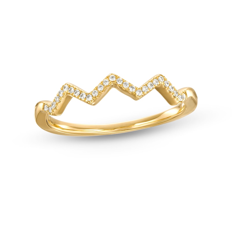 0.07 CT. T.W. Diamond Zig-Zag Anniversary Band in 10K Gold|Peoples Jewellers