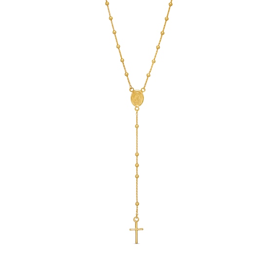 Brilliance Bead Rosary Necklace in 14K Gold