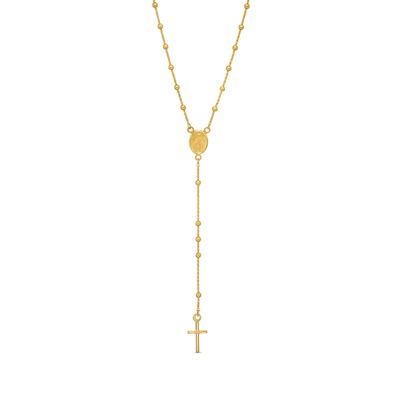 Brilliance Bead Rosary Necklace in 14K Gold