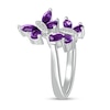 Thumbnail Image 3 of Marquise and Pear-Shaped Amethyst with Diamond Accent Double Butterfly Bypass Wrap Ring in Sterling Silver