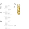 Thumbnail Image 3 of Chevron Diamond-Cut 12.0mm Huggie Hoop Earrings in 10K Gold