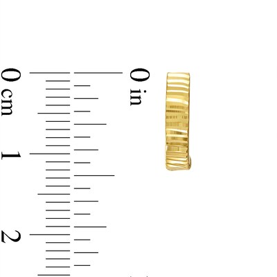 Diamond-Cut 12.0mm Huggie Hoop Earrings in 10K Gold