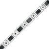 Thumbnail Image 1 of Men's Baguette Onyx and 0.25 CT. T.W. Black Diamond Link Bracelet in Sterling Silver - 8.5"