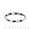 Thumbnail Image 4 of Men's Baguette Onyx and 0.25 CT. T.W. Black Diamond Link Bracelet in Sterling Silver - 8.5"