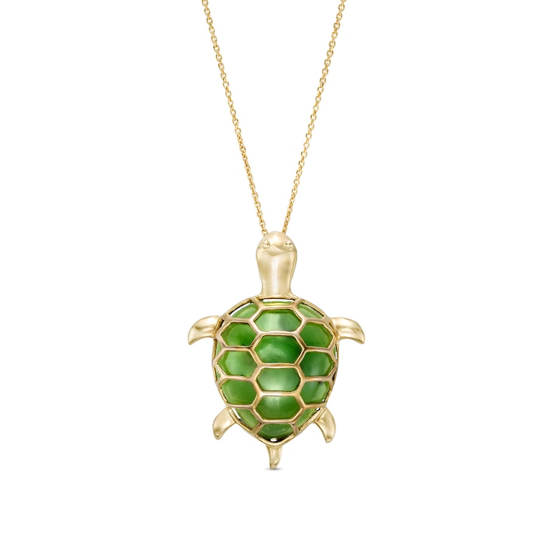 Jade Turtle Pendant in 14K Gold|Peoples Jewellers