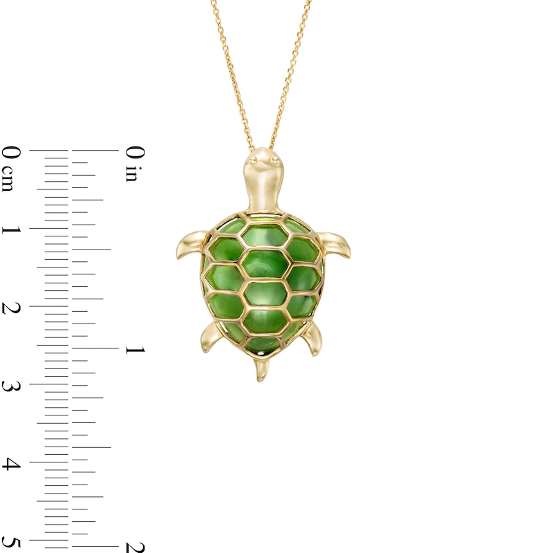 Jade Turtle Pendant in 14K Gold