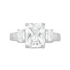Thumbnail Image 3 of Emerald-Cut White Lab-Created Sapphire Three Stone Ring in Sterling Silver