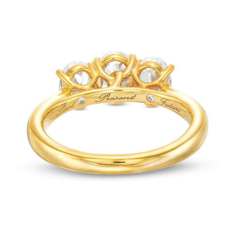 Main Image 5 of 2.00 CT. T.W. Oval Diamond Past Present Future® Engagement Ring in 14K Gold (I/SI2)
