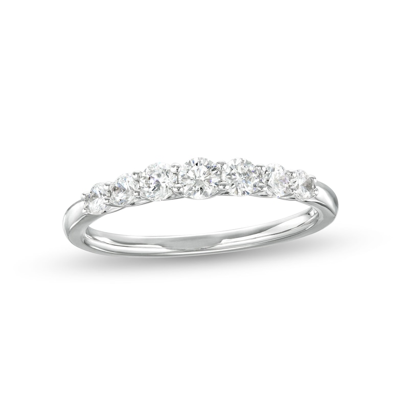 Main Image 1 of 0.50 CT. T.W. Canadian Certified Diamond Seven Stone Anniversary Band in 14K White Gold (I/I1)