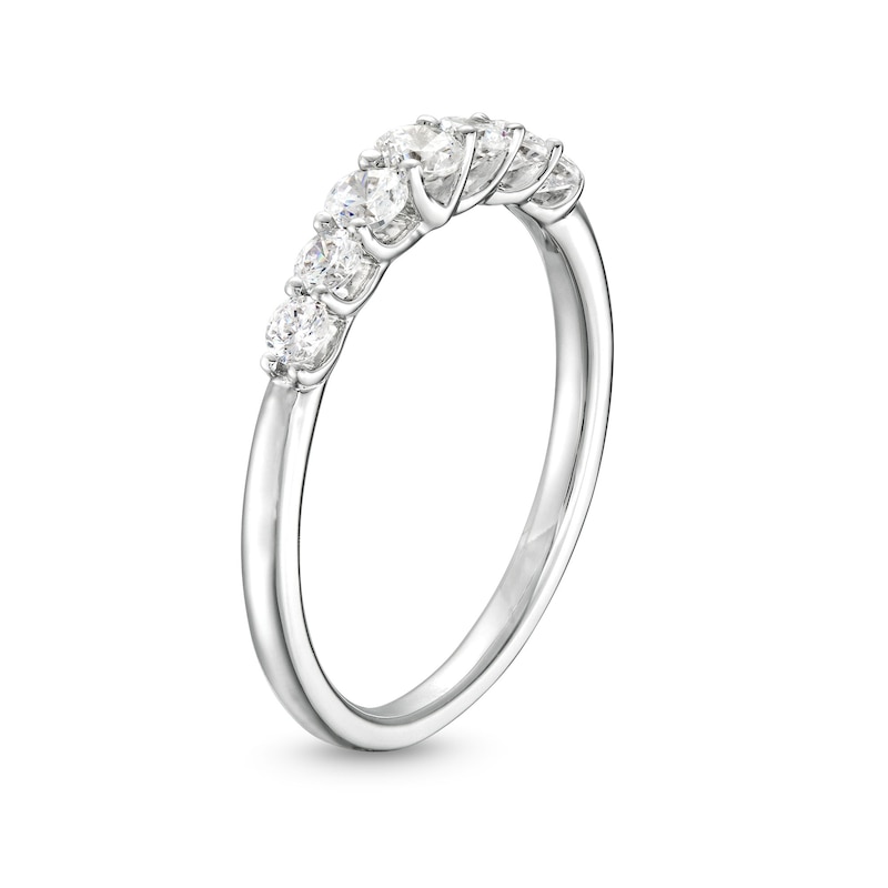 0.50 CT. T.W. Canadian Certified Diamond Seven Stone Anniversary Band in 14K White Gold (I/I1)