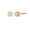 Thumbnail Image 0 of Men's 0.145 CT. T.W. Multi-Diamond Profile Curb Chain Stud Earrings in 10K Gold