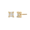 Thumbnail Image 0 of Men's 0.145 CT. T.W. Multi-Diamond Puffed Square Stud Earrings in 10K Gold