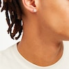 Thumbnail Image 1 of Men's 0.145 CT. T.W. Multi-Diamond Puffed Square Stud Earrings in 10K Gold