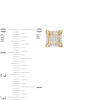 Thumbnail Image 2 of Men's 0.145 CT. T.W. Multi-Diamond Puffed Square Stud Earrings in 10K Gold