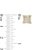 Thumbnail Image 3 of 0.145 CT. T.W. Multi-Diamond Puffed Square Stud Earrings in 10K Gold