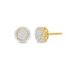 Thumbnail Image 1 of 0.23 CT. T.W. Multi-Diamond Puffed Round Stud Earrings in 10K Gold
