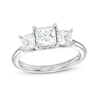 2.00 CT. T.W. Princess-Cut Diamond Past Present Future® Engagement Ring in 14K White Gold (I/I2)