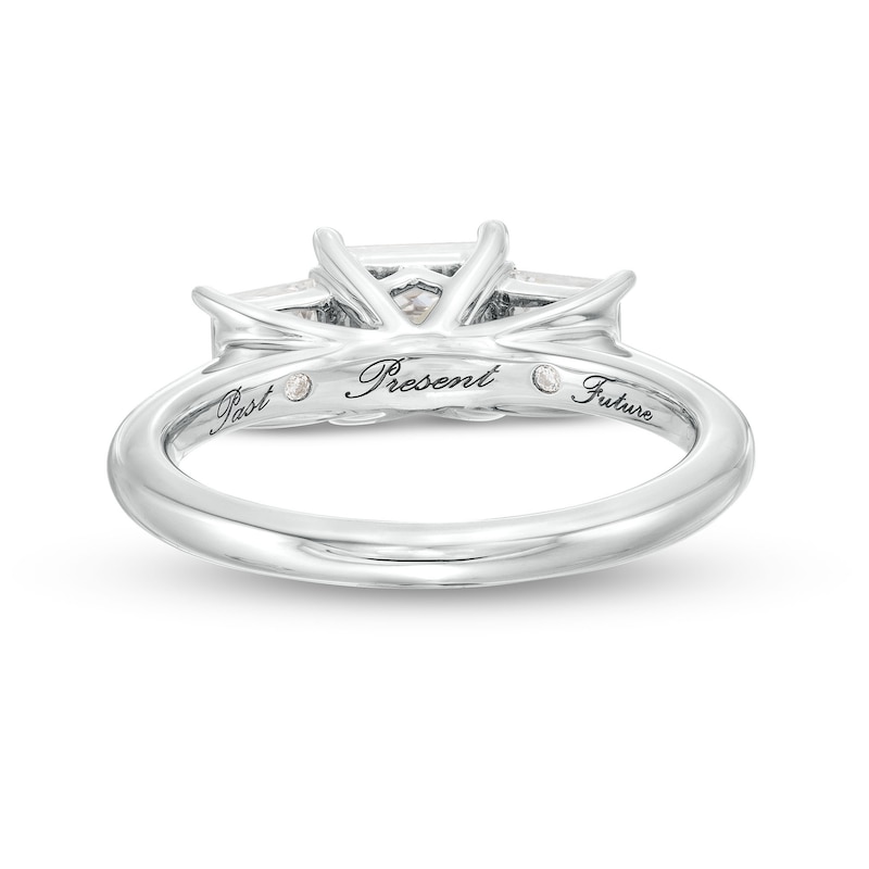 2.00 CT. T.W. Princess-Cut Diamond Past Present Future® Engagement Ring in 14K White Gold (I/I2)