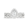 Thumbnail Image 4 of 0.70 CT. T.W. Pear-Shaped Diamond Frame Vintage-Style Bridal Set in 14K White Gold (I/SI2)