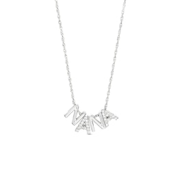 0.065 CT. T.W. Diamond &quot;N A N A&quot; Charm Necklace in Sterling Silver