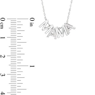 0.065 CT. T.W. Diamond "M A M A" Charm Necklace in Sterling Silver