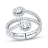 Thumbnail Image 1 of 0.95 CT. T.W. Diamond Frame Double Wrap Ring in 14K White Gold