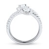 Thumbnail Image 2 of 0.95 CT. T.W. Diamond Frame Double Wrap Ring in 14K White Gold