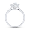Thumbnail Image 2 of 0.75 CT. T.W. Oval Diamond Sunburst Frame Vintage-Style Engagement Ring in 14K White Gold (I/I1)