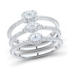 Thumbnail Image 1 of 0.75 CT. T.W. Multi-Shape Diamond Sideways Frame Three Piece Ring Set in 14K White Gold (I/I1)