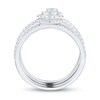 Thumbnail Image 2 of 0.75 CT. T.W. Multi-Shape Diamond Sideways Frame Three Piece Ring Set in 14K White Gold (I/I1)