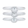 Thumbnail Image 3 of 0.75 CT. T.W. Multi-Shape Diamond Sideways Frame Three Piece Ring Set in 14K White Gold (I/I1)