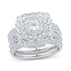 Thumbnail Image 1 of 3.00 CT. T.W. Princess-Cut Diamond Frame Double Row Bridal Set in 14K White Gold (I/I2)