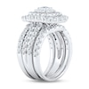 Thumbnail Image 2 of 3.00 CT. T.W. Princess-Cut Diamond Frame Double Row Bridal Set in 14K White Gold (I/I2)