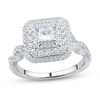Thumbnail Image 1 of 0.95 CT. T.W. Princess-Cut Diamond Stepped Triple Frame Twist Shank Engagement Ring in 14K White Gold (I/I2)