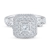 Thumbnail Image 3 of 0.95 CT. T.W. Princess-Cut Diamond Stepped Triple Frame Twist Shank Engagement Ring in 14K White Gold (I/I2)