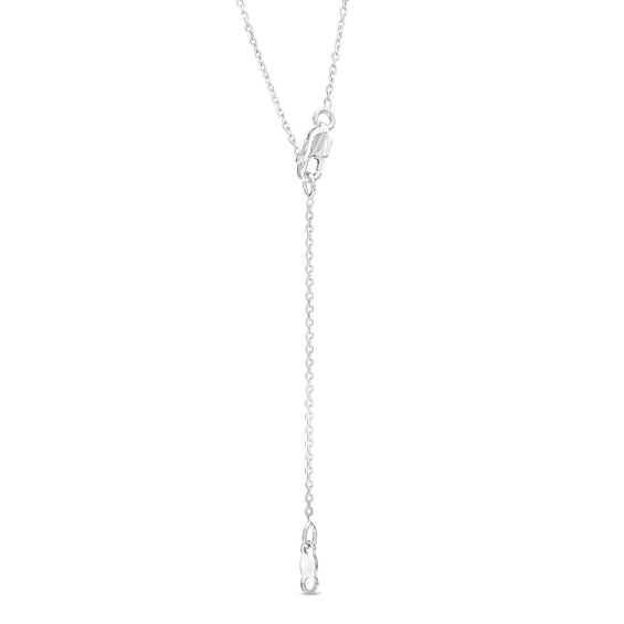 4.0mm Heart-Shaped Lab-Created Emerald "Mama" Necklace in Sterling Silver - 18.75"