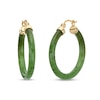 Thumbnail Image 1 of Jade Hoop Earrings with 14K Gold Latch Back