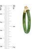 Thumbnail Image 3 of Jade Hoop Earrings with 14K Gold Latch Back